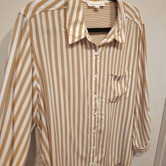 Jane & Delancey Women's Rayon Striped Button Down Long Sleeve Shirt Sz 1X Career - Picture 3 of 7